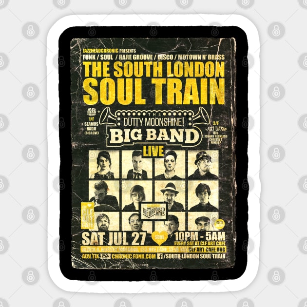 POSTER TOUR - SOUL TRAIN THE SOUTH LONDON 85 Sticker by Promags99